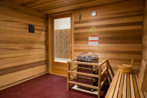 Commercial sauna and wellness room constructed by Curington Contracting in Florida