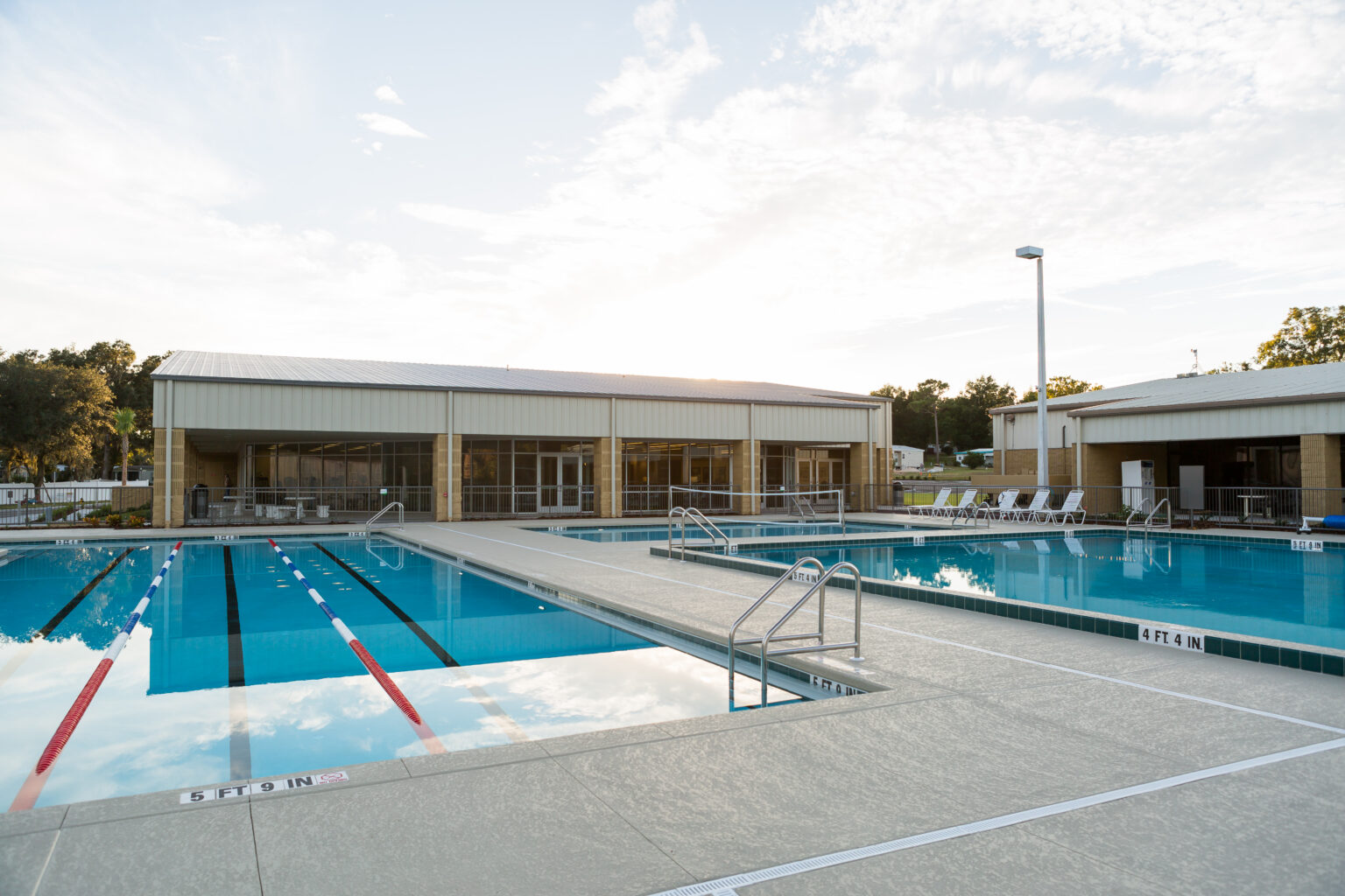 Commercial pool and amenity facility built by Curington Contracting in Florida