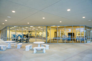 Commercial fitness center interior built by Curington Contracting in North Central Florida